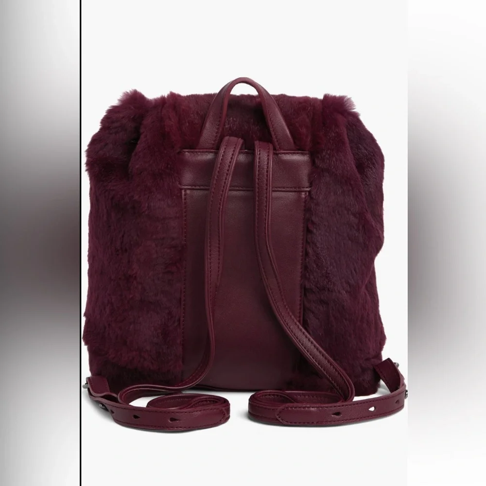 Longchamp Give Me A Hug Genuine Rabbit Fur Backpack